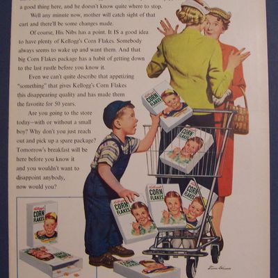 1955 Kellogg Corn Flakes w/Boy & Cart (Stevan Dohanos)