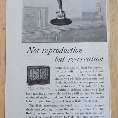 1925 Rola Company with the Rola Re-Creator on a Table