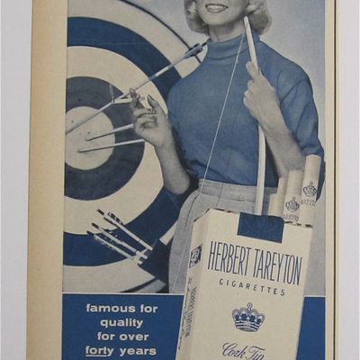 1956 Herbert Tareyton Cigarettes with Woman & Dartboard
