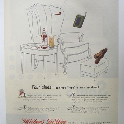 1945 Walker's Deluxe Whiskey w/ Invisible Man Drinking