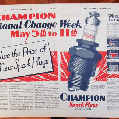 1929 Champion Spark Plugs with Champion Spark Plug