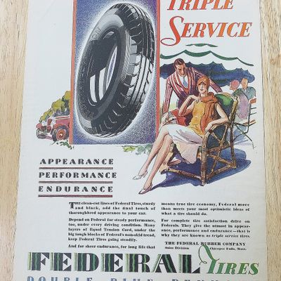 1929 Federal Tires With Woman In Chair