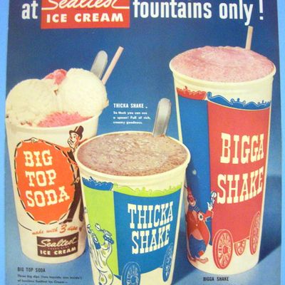 1955 Sealtest Ice Cream with Shakes & Big Top Soda