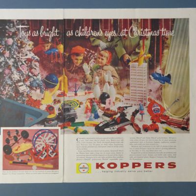 1958 Koppers with Children Looking At Toys In Window