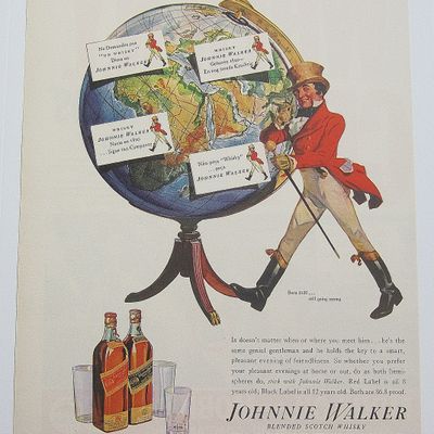 1937 Johnnie Walker w/ Johnnie Walker & Globe Of World