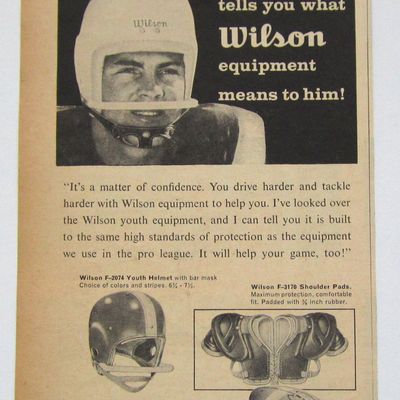 1958 Vintage Wilson Equipment With Frank Gifford