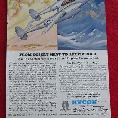 1944 Hycon Stratopower Pump with the P - 38
