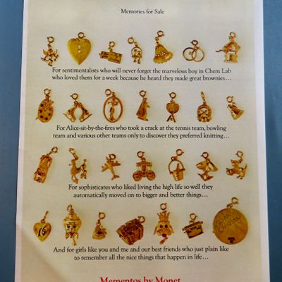 1963 Monet Jewelry with Mementos Charms