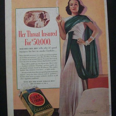 1938 Dual  Ad: Lucky Strike Cigarettes & Baker's  Cocoa