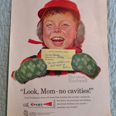 1957 Crest Toothpaste with Bobby By Norman Rockwell