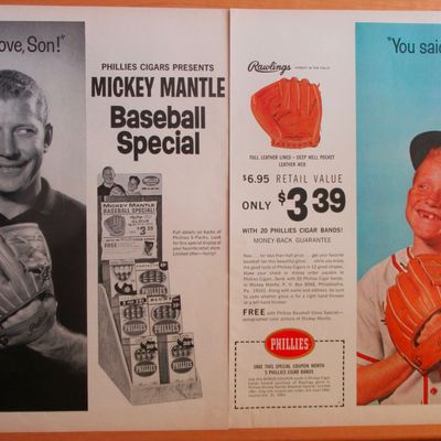 1964 Phillies Cigars with Mickey Mantle & Son