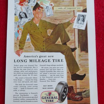 1944 General Tires with Soldier Looking at Girl's Photo