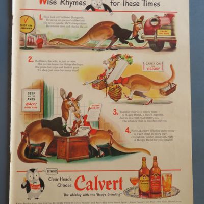 1943 Calvert Whiskey with Cuthbert Kangaroo