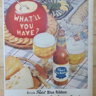 1952 Pabst Blue Ribbon Beer with Beer & Snacks