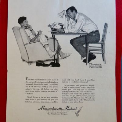 1958 Massachusetts Mutual Life Insurance By N Rockwell