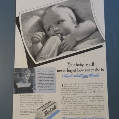 1937 Kodak Film with Baby Drinking Bottle