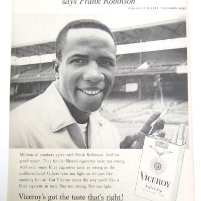 1962 Vintage Viceroy Cigarettes With Frank Robinson