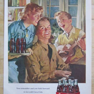 1951 Coca Cola (Coke) with Soldier Playing Piano