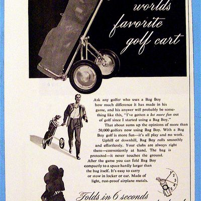 1949 Bag Boy with Golf Cart & Clubs