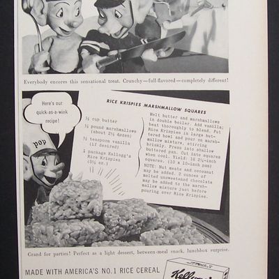 1942 Kellogg Rice Krispies Cereal w/Marshmallow Treats