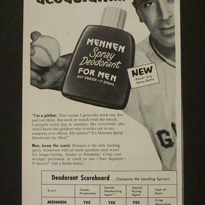 1952 Mennen Spray Deodorant w/  Sal  Maglie