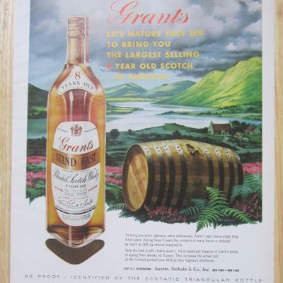 1959 Grant's Scotch Whiskey with Bottle & Barrel