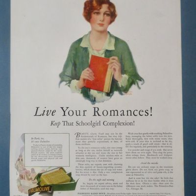1930's Palmolive Soap With Woman Holding A Book