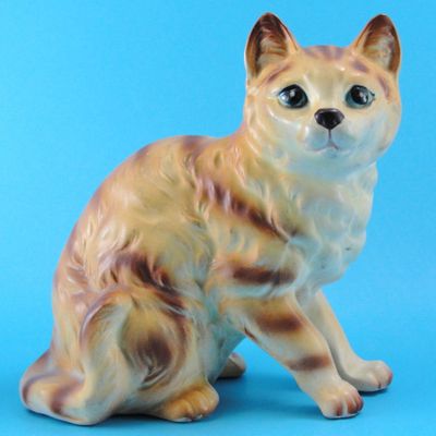 Napco Ceramic Sitting Orange Tabby Cat