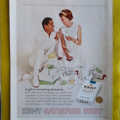 1964 Kent Cigarettes with Man & Woman Wrapping Gifts