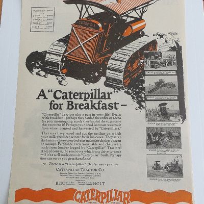 1926 Caterpillar Tractor with Caterpillar For Breakfast