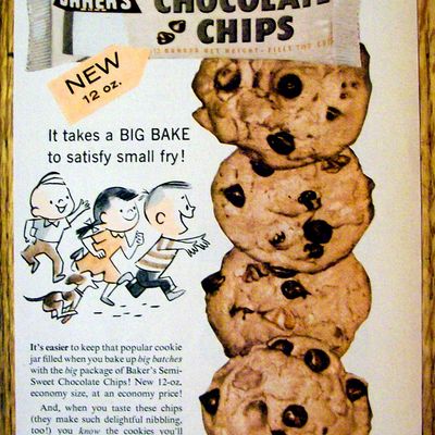 1957 Baker's Chocolate Chips w/ Chocolate Chip Cookies