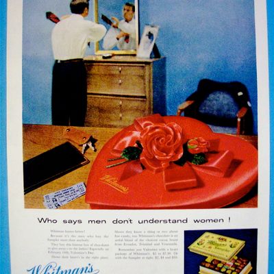 1956 Whitman's Chocolates with Man Dressing For Date