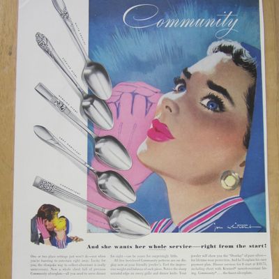 1953 Community Silverplate with Lovely Blue Eyed Woman