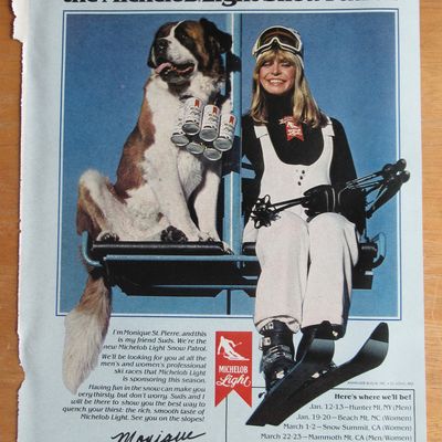 1980 Michelob Light with Woman & Dog on Ski Lift