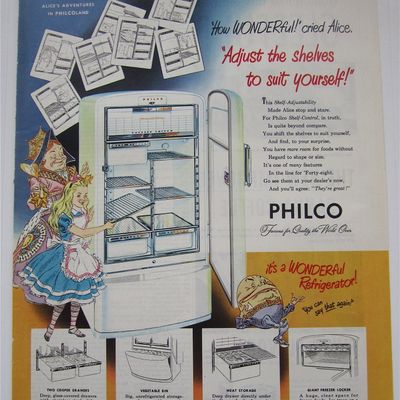 1948 Philco Refrigerator w/ Alice in Wonderland