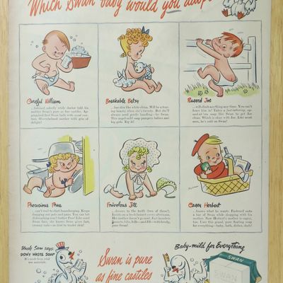 1945 Swan Soap with Which Swan Baby Would You Adopt