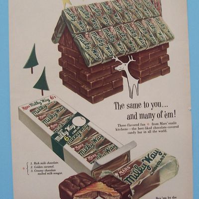 1953 Milky Way Candy Bar with House Made From Candy