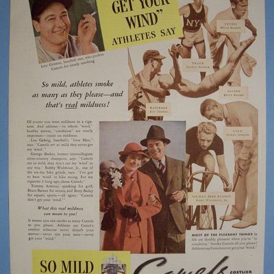 1935 Camel Cigarettes with Baseball's Great Lou Gehrig