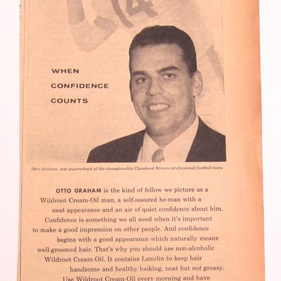 Vintage 1956 Wildroot Cream Oil W/ Otto Graham