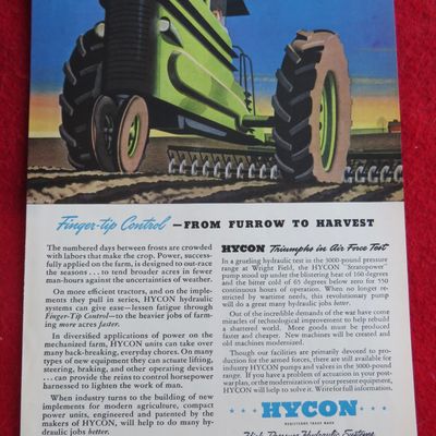 1944 Hycon Hydraulic Systems with Tractor