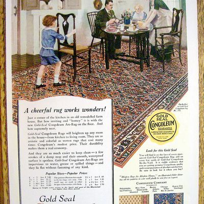 1923 Congoleum Art Rugs with Family Eating Dinner
