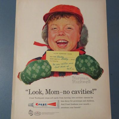 1957 Crest Toothpaste with Bobby By Norman Rockwell