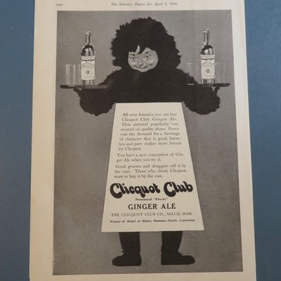 1916 Clicquot Club Ginger Ale w/ Eskimo Serving Drinks