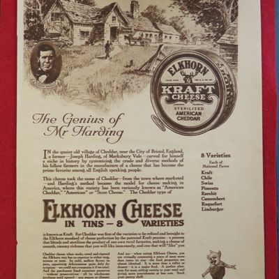 1920 Elkhorn Kraft Cheese with Genius of Mr Harding