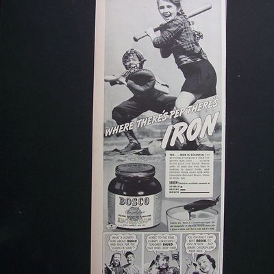 1940 Bosco Milk Amplifier w/Girl Holding a Baseball Bat