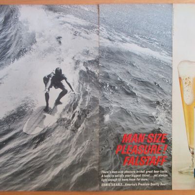 1965 Falstaff Beer with Man Surfing