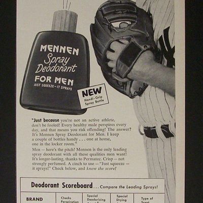 1952  Mennen  Spray  Deodorant w/ Allie  Reynolds