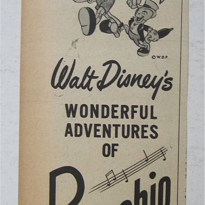 1945 Walt Disney Pinocchio with Pinocchio & The Gang