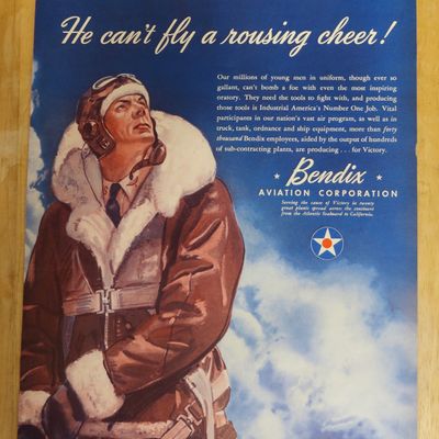 1942 Bendix Aviation with Pilot Looking at the Sky
