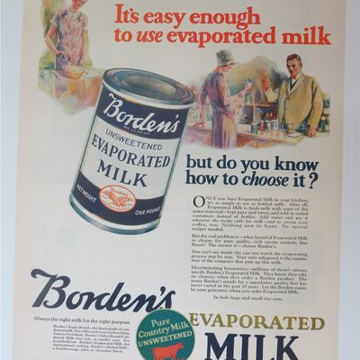 1927 Borden's Evaporated Milk with Can of Milk